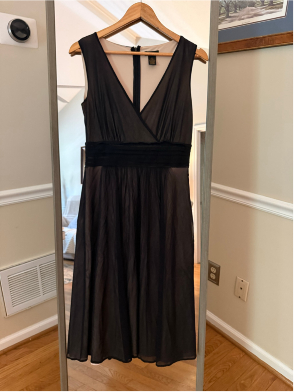 Grace Dresses Black Beige Midi Dress Women's Size Small